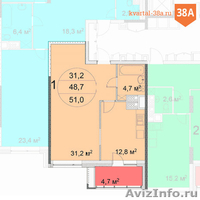 Продажа 1 комнатной квартиры в ЖК "Квартал 38А" на 8 этаже - Изображение #2, Объявление #1342922