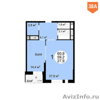 По акции от застройщика продажа 1-к. квартиры 60,9 кв.м в ЖК Квартал 38А  - Изображение #1, Объявление #1363765