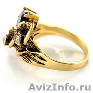 Винтаж кольцо с роскошным Маркиз Раухтопазом и бриллиантами - Изображение #3, Объявление #154740