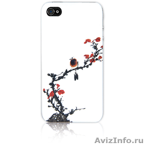 Чехол-панель из прочного пластика для iPhone 4 / 4S (белая) с орнаментом (цветок - Изображение #1, Объявление #480318