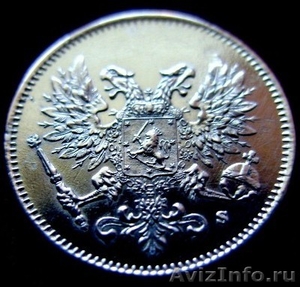 Редкая, серебряная монета 25 пенни, г/в 1917. - Изображение #2, Объявление #1012649