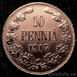 Редкая, медная монета 10 пенни 1917 года. - Изображение #4, Объявление #1020594