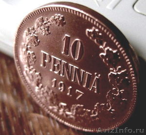 Редкая, медная монета 10 пенни 1917 года. - Изображение #1, Объявление #1020594