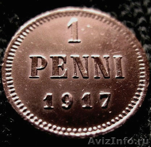 Редкая, медная монета 1 пенни 1917 года. - Изображение #2, Объявление #1020596