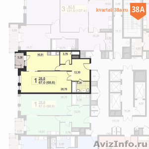 По акции от застройщика продажа 1-к. квартиры 68,6 кв.м со скидкой 4.5 млн. руб. - Изображение #1, Объявление #1364657