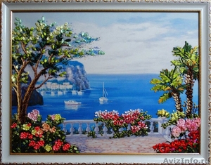 Картина лентами — Морской пейзаж с пальмой - Изображение #2, Объявление #1386352
