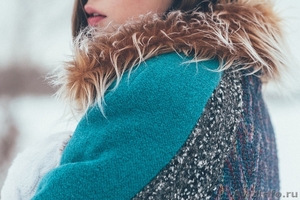 Женское бирюзовое зимнее пальто с мехом (шуба) - Изображение #4, Объявление #1594015