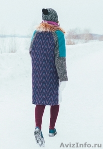 Женское бирюзовое зимнее пальто с мехом (шуба) - Изображение #5, Объявление #1594015