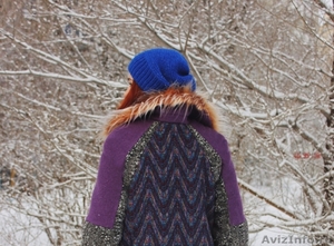 Женское темно-фиолетовое зимнее пальто с мехом (шуба) - Изображение #3, Объявление #1594021