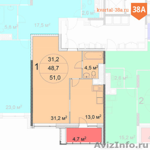 Продажа 1-комнатной квартиры в ЖК "Квартал 38А" на 10 этаже в корпусе 11 - Изображение #1, Объявление #1366459