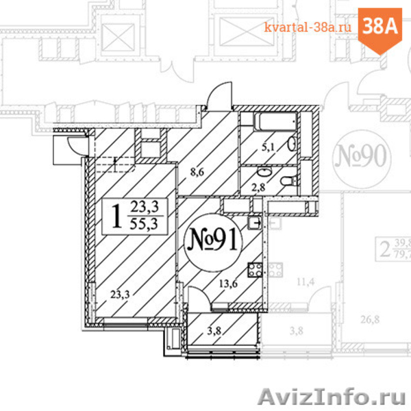 Продажа 1-комнатной квартиры в ЖК Квартал 38А со скидкой 918 тыс. рублей - Изображение #1, Объявление #1416386